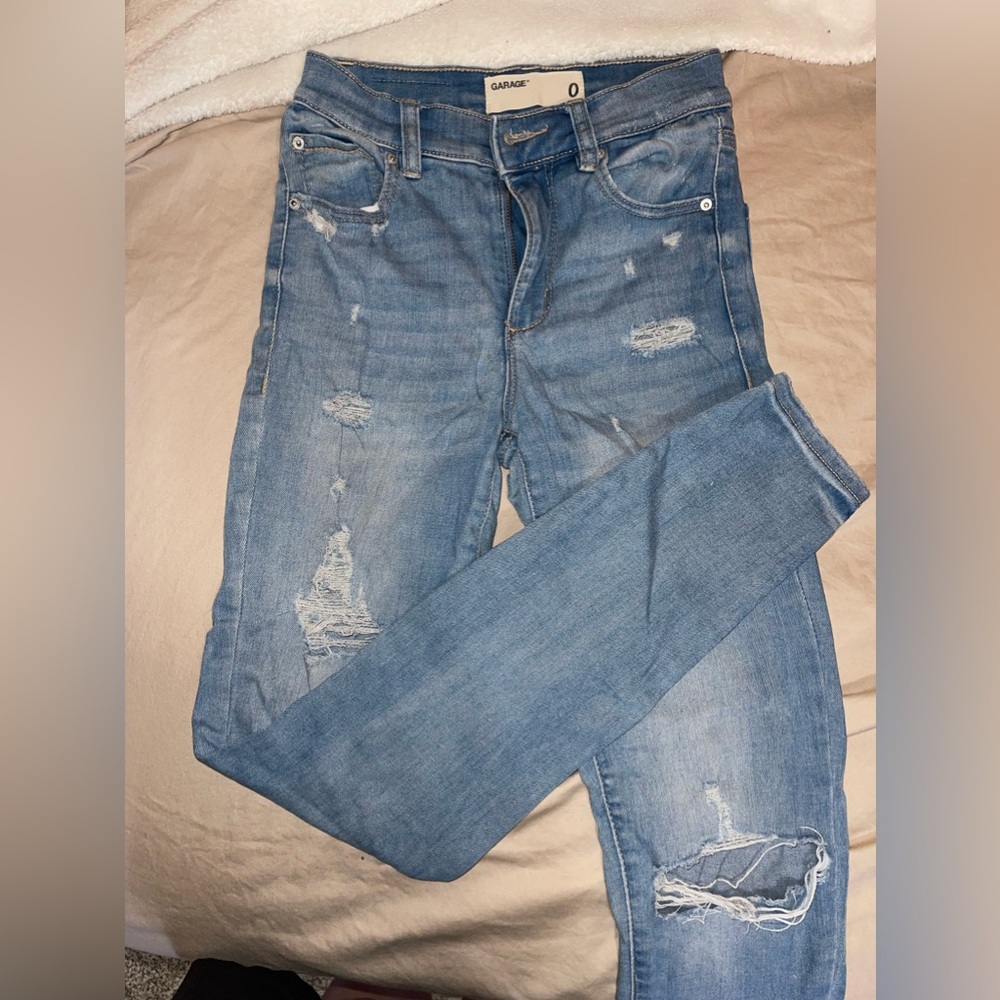 Garage skinny ripped jeans